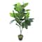 4 ft. Two-Tone Potted Wide Fiddle Leaf Floor Plant
